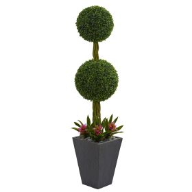 Double Boxwood Tree in Planter UV Res(Indoor/Outdoor)