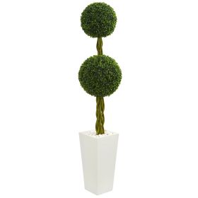 Double Boxwood Tree in Planter UV Res (Indoor/Outdoor)