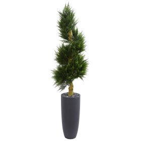 Cypress Spiral Tree in Planter UV Res(Indoor/Outdoor)