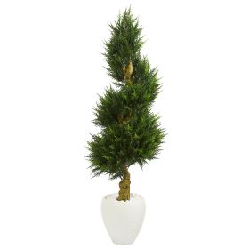 Cypress Spiral Tree in Planter UV Res (Indoor/Outdoor)
