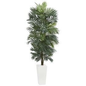 Areca Artificial Tree in White Tower Planter