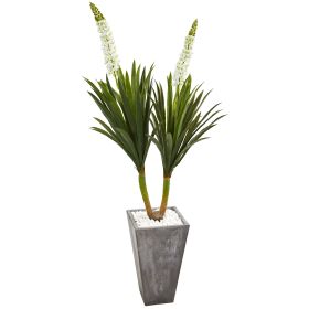 Yucca Artificial Plant in Cement Planter