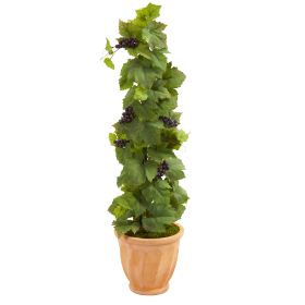 Grape Leaf Artificial Plant in Terracotta Planter