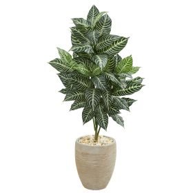Zebra Artificial Plant in Sand Colo Red Planter