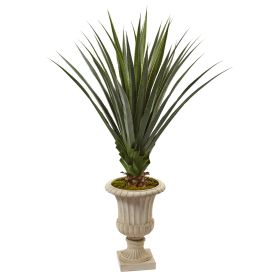 Spiked Agave Artificial Plant in Decorative Urn