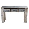 3 Drawer White Washed Wood Stand