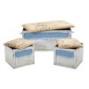 Ocean Breeze Storage Boxes Bench and Seating Set (Set of 3)