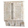 White Washed Wall Cabinet with Hooks