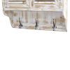 White Washed Wall Cabinet with Hooks