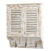 White Washed Wall Cabinet with Hooks