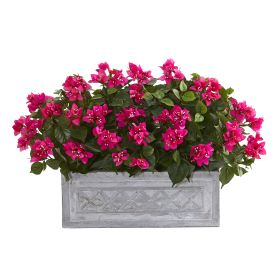 Bougainvillea Artificial Plant in Stone Planter
