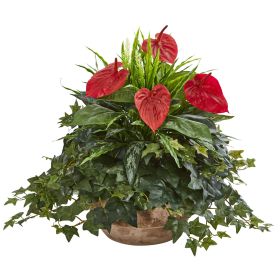 Anthurium Artificial Plant in Terracotta Planter