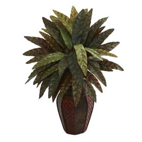 Peacock Artificial Plant in Decorative Planter