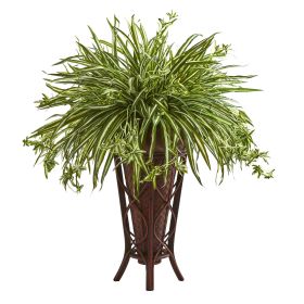 Spider Artificial Plant in Decorative Stand Planter