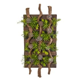 Mixed Succulent Artificial Living Wall
