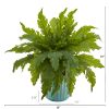 Fern Artificial Plant in Light Blue Planter