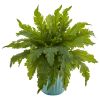 Fern Artificial Plant in Light Blue Planter