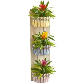 Bromeliad Artificial Plant in Wall Decor Planter