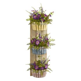 Morning Glory Arrangement in Wall Decor Planter