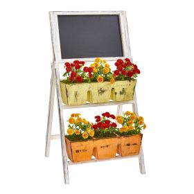 Japanese Plant in Farmhouse Stand and Chalkboard