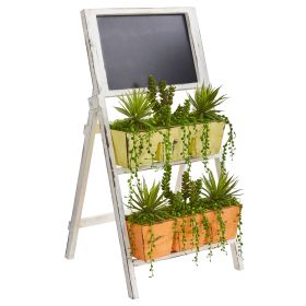 Succulent Garden in Farmhouse Stand with Chalkboard