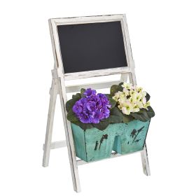 African Violet Plant in Farmhouse Stand with Chalkboard