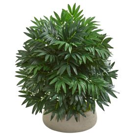 Bamboo Palm Artificial Plant in Stone Planter