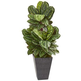 Maranta Artificial Plant in Slate Finished Planter