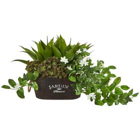 Mixed Succulents Stephanotis and Ivy Artificial Plant