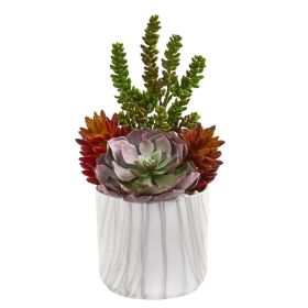 Echeveria and Sedum Succulent Artificial Plant in Vase