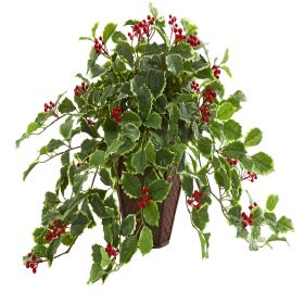 Holly Artificial Plant in Planter (Real Touch)