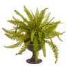 Fern Artificial Plant in Metal Chalice (Set of 2)