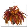 Autumn Boston Fern Plant in Hanging Metal Bowl