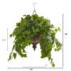 London Ivy Artificial Plant in Hanging Bowl (Real Touch)