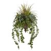 Ivy and Mix Greens Artificial Plant in Hanging Bowl