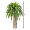 Boston Fern Artificial Plant in Sand Colo Red Planter