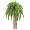 Boston Fern Artificial Plant in Sand Colo Red Planter