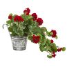 Geranium Artificial Plant in Vintage Hanging Planter
