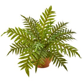 Hares Foot Fern Artificial Plant in Planter (Real Touch)
