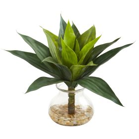 Agave Succulent Artificial Plant in Glass Vase