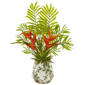Heliconia and Agave Artificial Plant in Planter