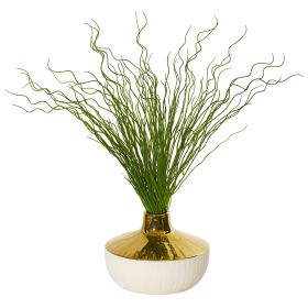 Curly Grass Artificial Plant in Designer Planter