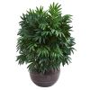 Bamboo Palm Artificial Plant in Metal Bowl