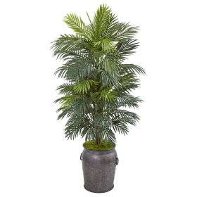 Areca Palm Artificial Plant in Metal Planter