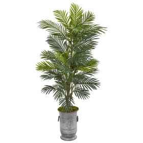 Areca Palm Artificial Plant in Metal Urn