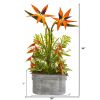 Tropical and Greens Artificial Plant in Metal Planter