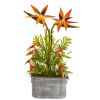 Tropical and Greens Artificial Plant in Metal Planter