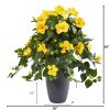 Hibiscus Artificial Plant in Gray Planter