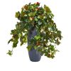 Strawberry Artificial Plant in Gray Planter
