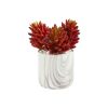 Succulent Artificial Plant in Marble Finish Vase